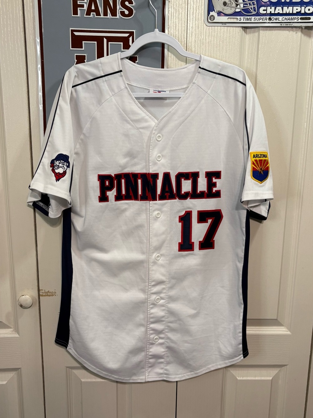 Arizona Pinnacle Men's White Team Baseball Jersey - 17